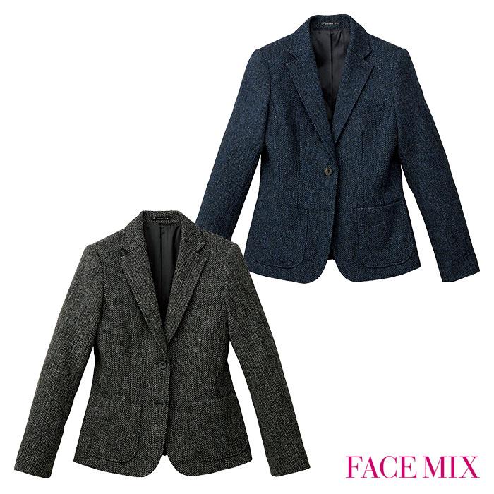 Fj0316l レディスハリスツイードジャケット フォーマルジャケット レディース 5号 17号 グレー ネイビー オールシーズン