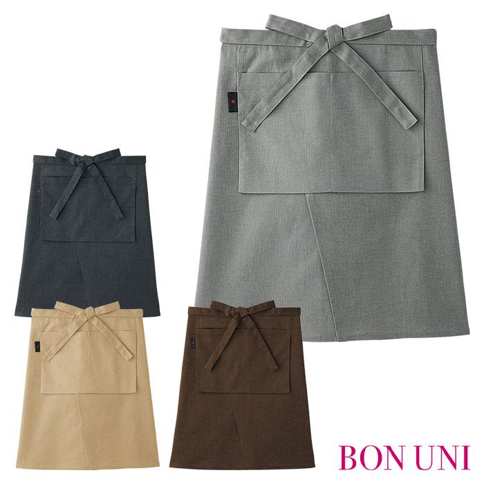 前掛け 27306 男女兼用 カフェ ホール 腰下 エプロン 麻混 制服