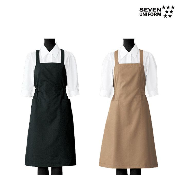 女性用エプロンドレス キッチン 台所用品 CS2322 セブンユニフォーム