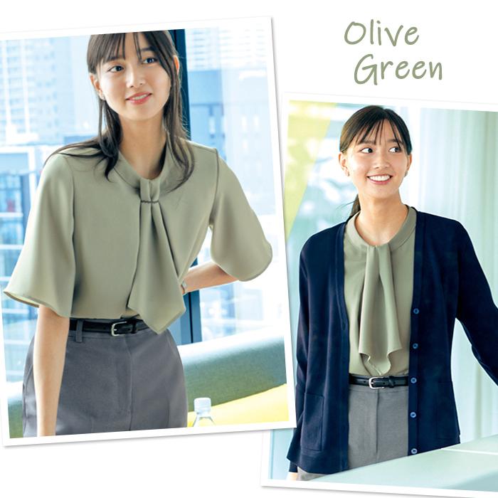 プルオーバーブラウス 四分袖 カットソー 事務服 オフィスカジュアル