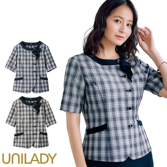17号・19号 事務服 半袖オーバーブラウス レディース U82452 UNILADY 
