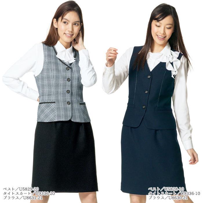 タイト スカート 事務服 U9336 ウエスト後ろゴム ストレッチ