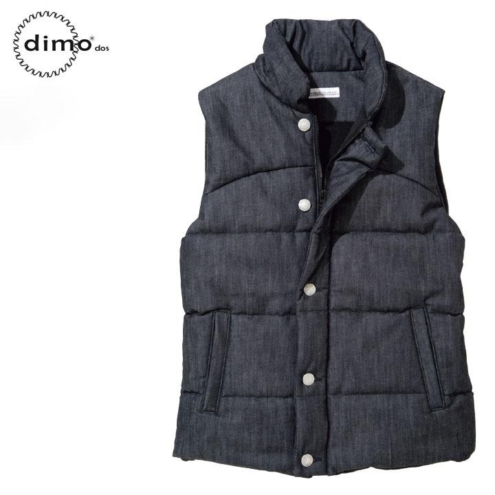 デニムフェイクダウンベスト dimo D615DENIM 男女兼用 メンズ