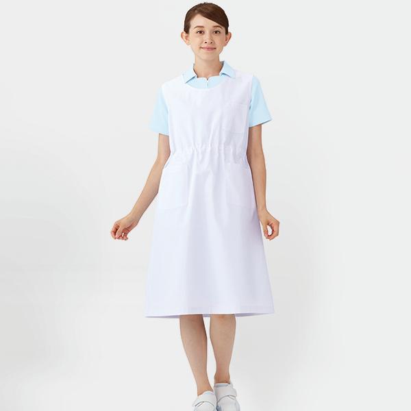 エプロン 92430 ナースエプロン 予防衣 男女兼用 袖なし 制菌加工 メディカルウェア 医療 病院 看護 KAZEN MEDICAL