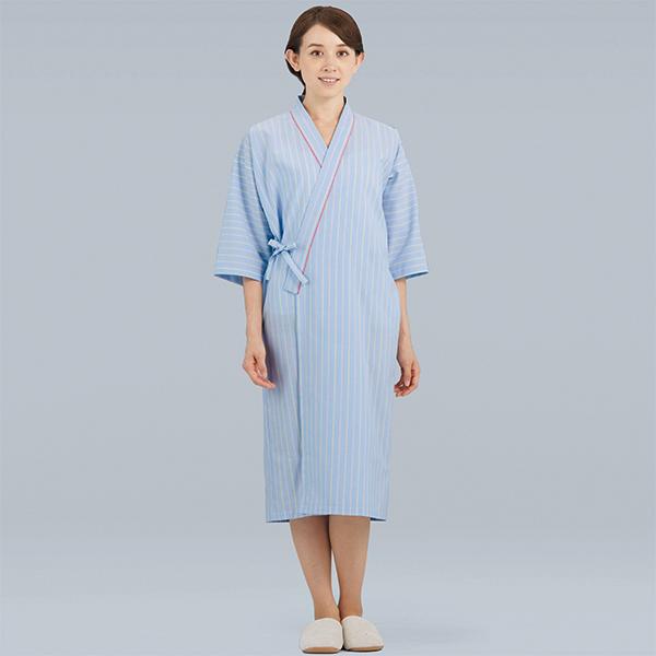検診衣 28998 ガウンタイプ 院内着 患者着 男女兼用 七分袖 メディカルウェア 医療 看護 病院 KAZEN MEDICAL