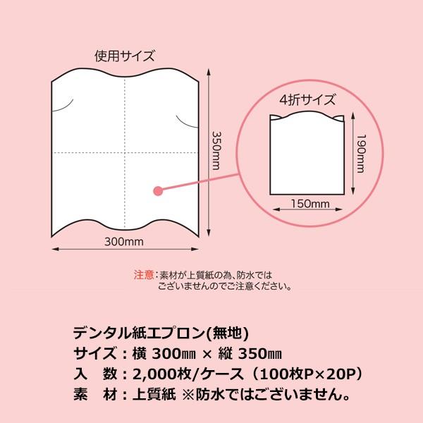 紙エプロン 使い捨て デンタルエプロン 歯科用 2,000枚入り 100枚×20P