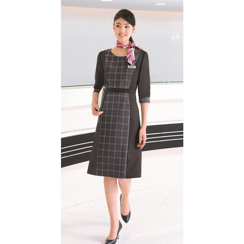 ハネクトーン早川 Hanectone 事務服 ワンピース 5号 15号 淡グレー 濃グレー ギフト