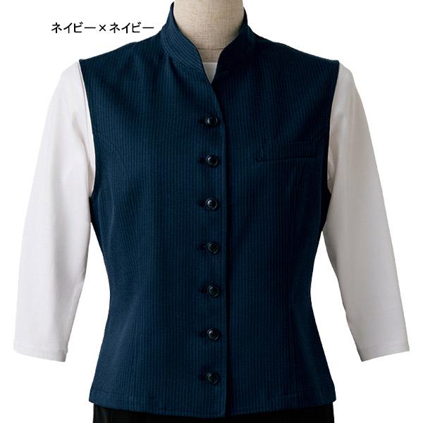 選手支給品JUMBO ネイビー ノースリーブベスト S セブン サービス【防汚・制電加工】女性用 ノースリーブ サービング