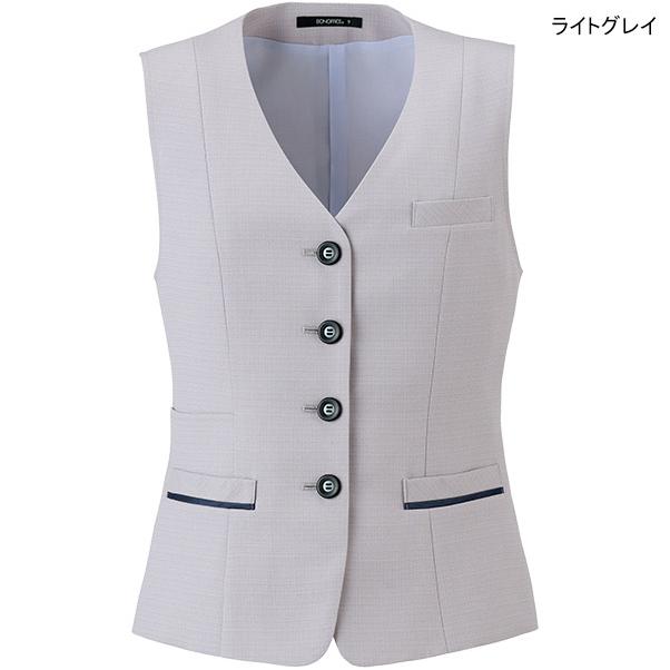 事務服 制服 BONOFFICE ボンオフィス ベスト  AV1843 S522シリーズ クラッシーチェック ボンマックス  2025年春夏新作 サイズ21号 ボンマックス（BONMAX） ボンオフィス事務服 春夏ベスト AV1843