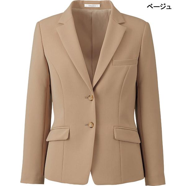 ボンオフィス レディース 長袖 ジャケット オールシーズン 定番 ストレッチ 抗菌防臭 テーラードジャケット 黒 ベージュ オフィス 接客 事務服 制服 BCJ0120 ボンマックス（BONMAX） 【抗菌防臭】事務服 制服 ジャケットBCJ0120