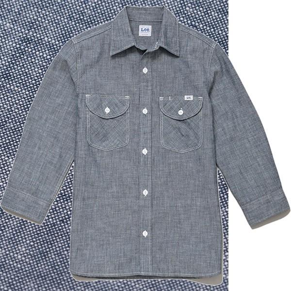 Lee（リー） メンズシャンブレー七分袖シャツ LCS46004 ストレッチ