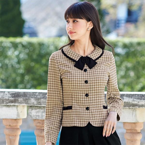 ジョア 事務服長袖オーバーブラウス 21010 フルフランRチェック
