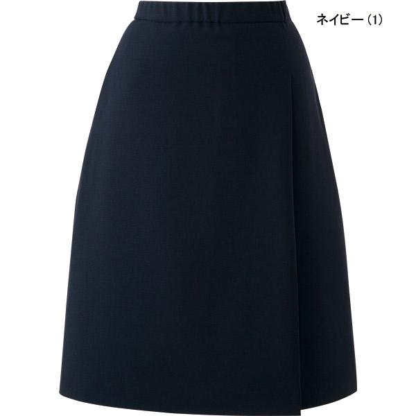 ジョア 受付事務制服 【長め丈ウエストゴム】ラップキュロット 71416