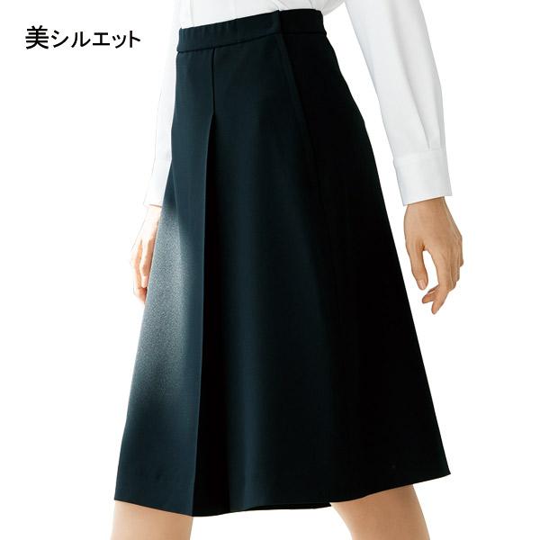 ジョア 受付事務制服 【長め丈ウエストゴム】ラップキュロット 71416