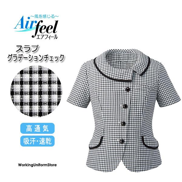 事務服 半袖ライトジャケット AR1668 スラブグラデーションチェック アルファピアALPHA PIER オーバーブラウス : ワーキング ...