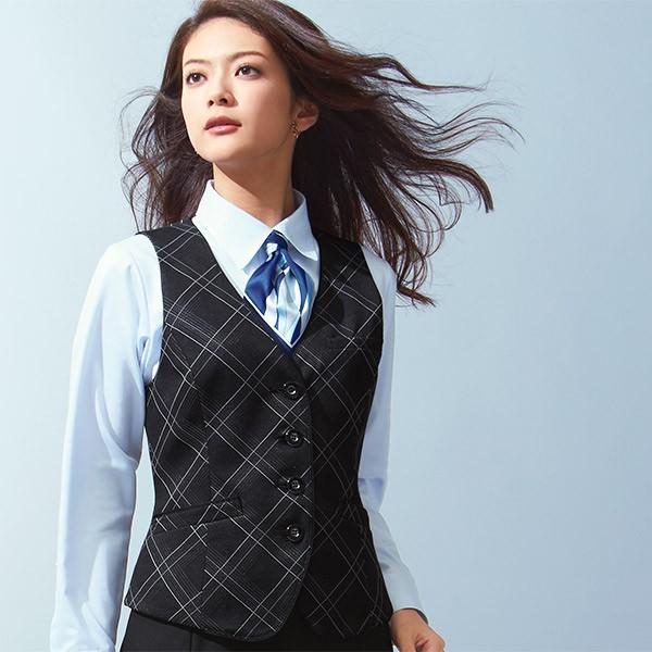 カーシーカシマ 事務服ベスト EAV587 アンヴィエチェックニット