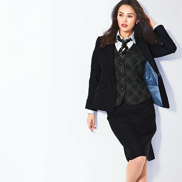 カーシーカシマ 事務服ベスト EAV587 アンヴィエチェックニット