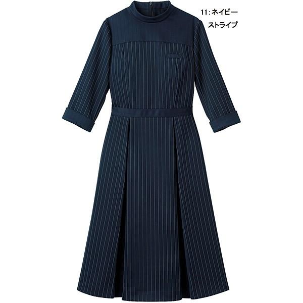 事務服サービス ワンピース 7731 シャドー・ピンストライプニット カウンタービズ｜uniform-store｜03