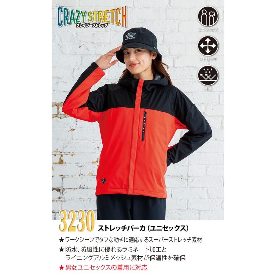BURTLE（バートル） 秋冬 ストレッチパーカ（ユニセックス）3230 XXL