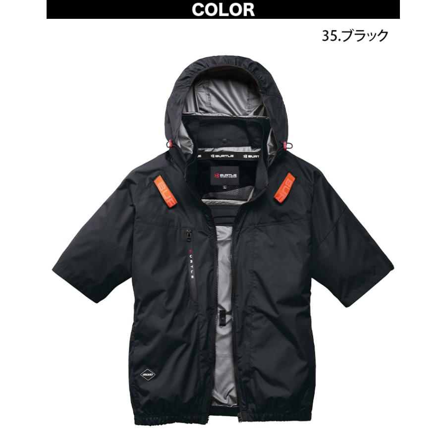 (3) 4つ穴 空調服 バートル AC2096HB ストームブラック L BURTLE（バートル） 2026年型バートル エアークラフト AC半袖ブルゾン