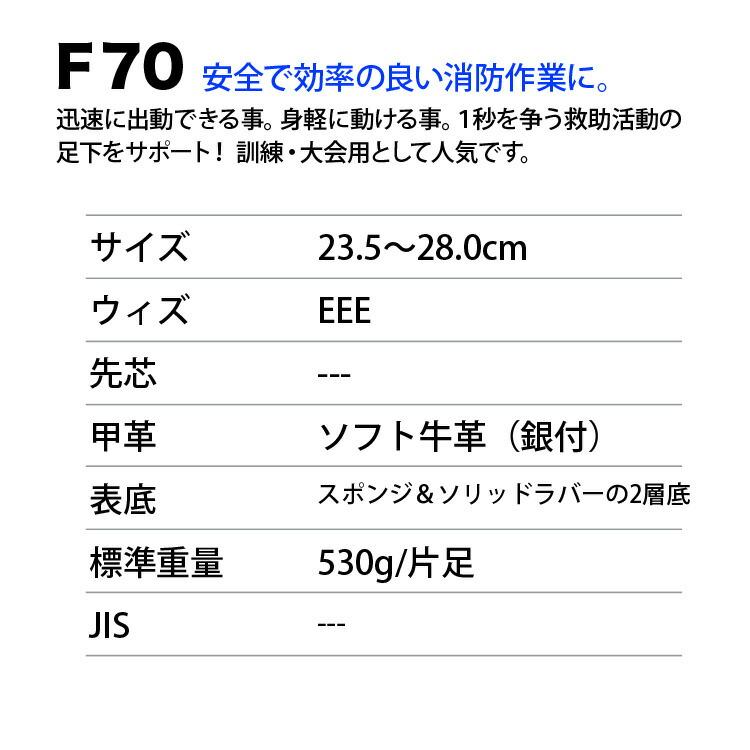 青木安全靴 編上靴 F70 救助訓練用 3E 先芯なし 耐滑 ソフト牛革 銀付 消防向け 大会用 セーフティ シューズ 現場 作業靴 安全靴 青木産業｜uniform100ka｜03