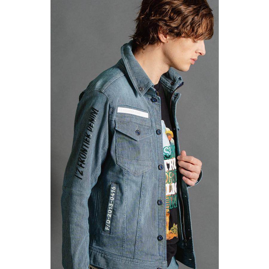 ジャケット・アウター Hand-Ripped Denim Jacket [extrm-fit] I'Z FRONTIER アイズフロンティア ハイパワーストレッチデニム3Dワーク