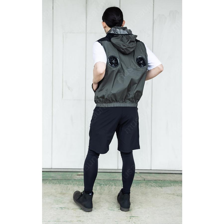 2025年 快適ウェア 空調作業服 ミドルファンフードベスト 単品