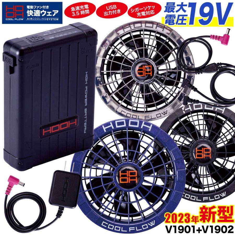 快適ウェア 長袖ジャケット 19V バッテリーファンセットV6602 V1901 V1902 S〜4L UVカット 高密度織 撥水加工 消臭テープ 電動ファン用ウェア 作業服 作業着 - 4