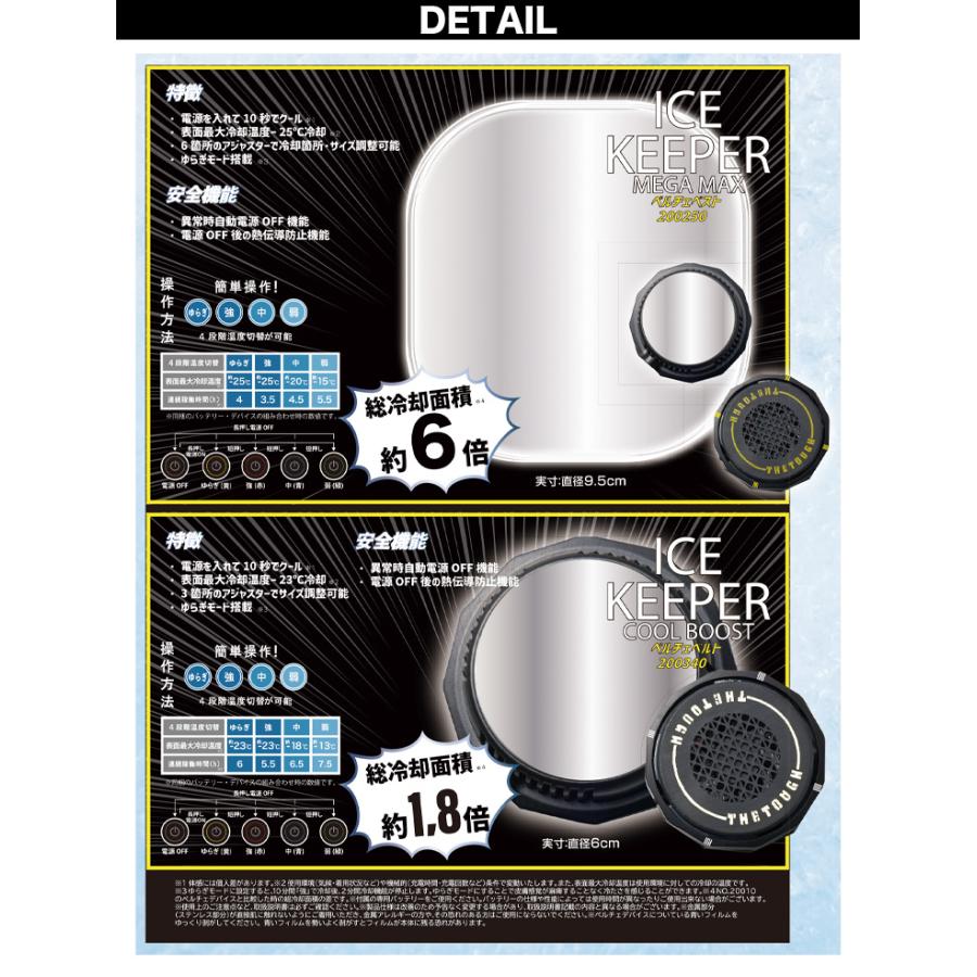 アイスキーパー ペルチェベスト MEGAMAX バンド バッテリー2個セット アタックベース Thetough アイスキーパー ペルチェベスト