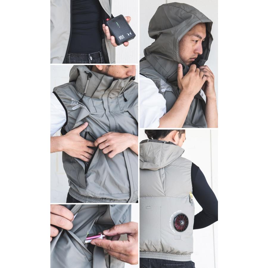 アタックベース 空調風神服 チタンフードベスト 5540 単品 極涼 アタックベース 空調風神服 チタンフードベスト 5540 単品 極涼