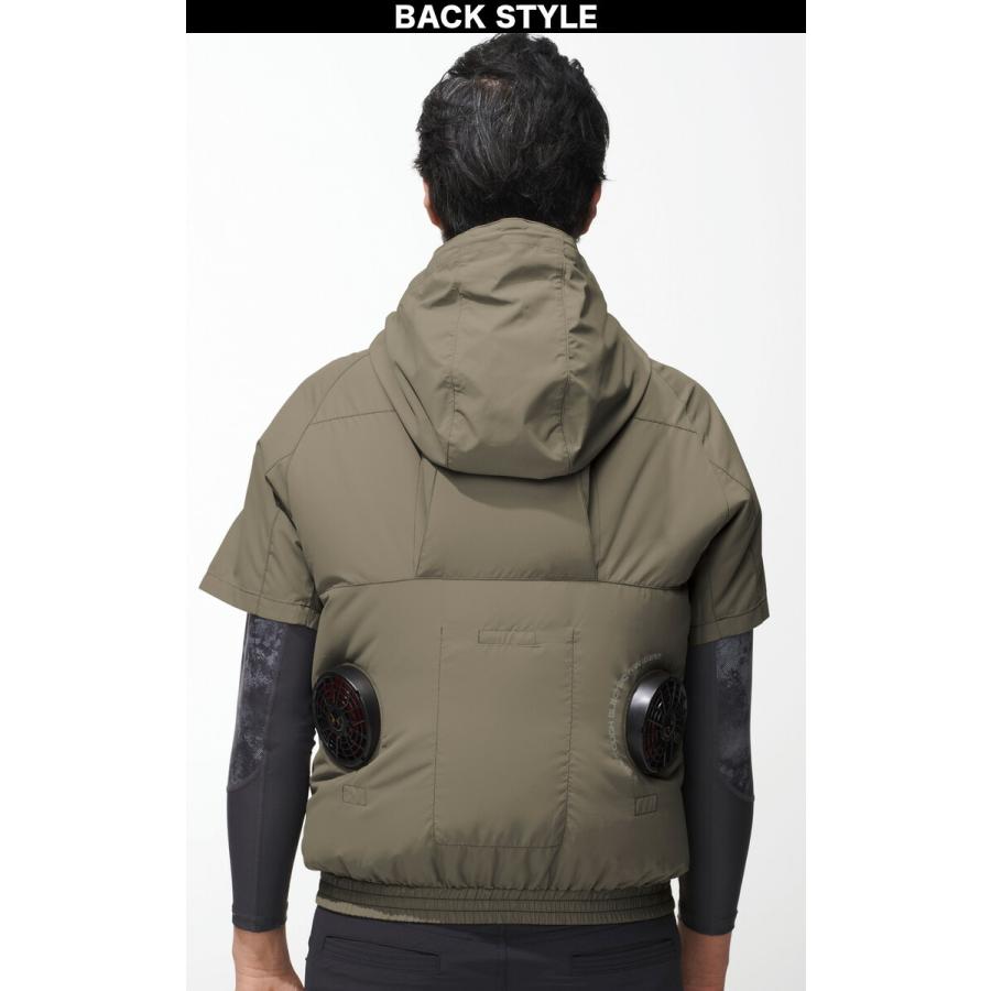 アタックベース 空調風神服 チタンフード半袖ブルゾン 5545 単品 極涼