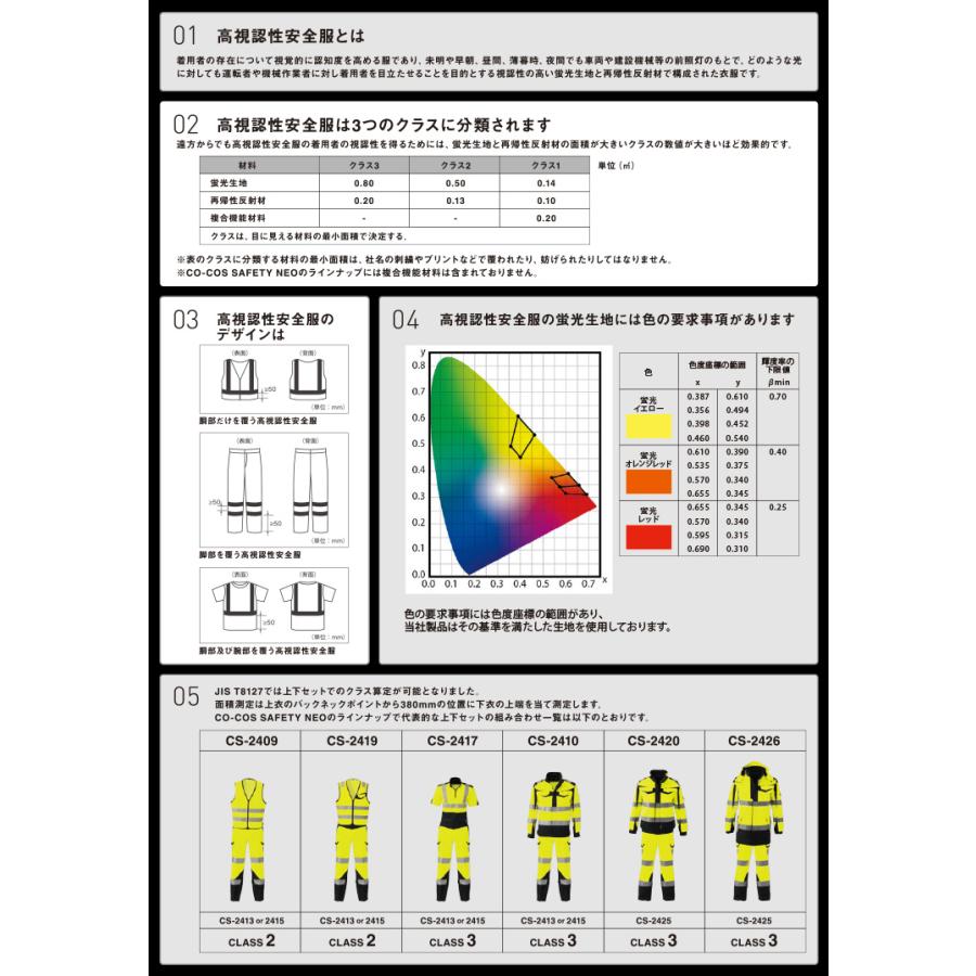 コーコス 高視認性安全スラックス CS-2413 高視認性安全ズボン JIS