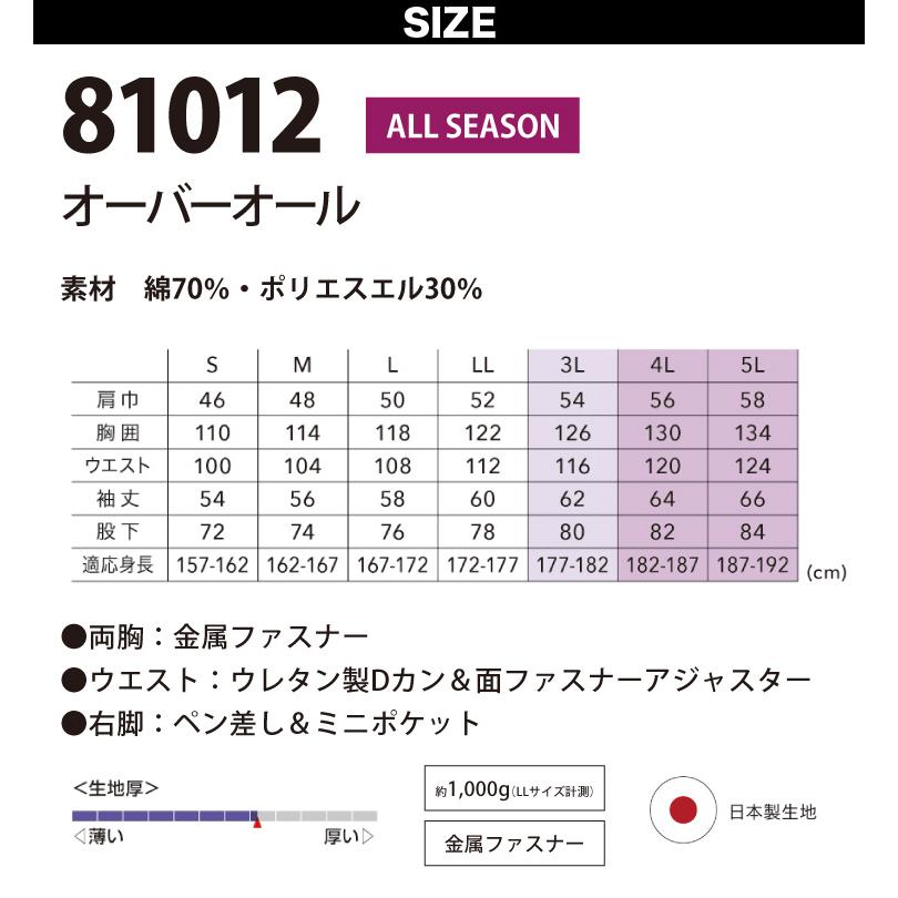 EDWIN オーバーオール 81012 4L 5L 大きいサイズ つなぎ ツナギ 日本製生地 エドウイン オールシーズン クラボウ 高級感 綿 ...