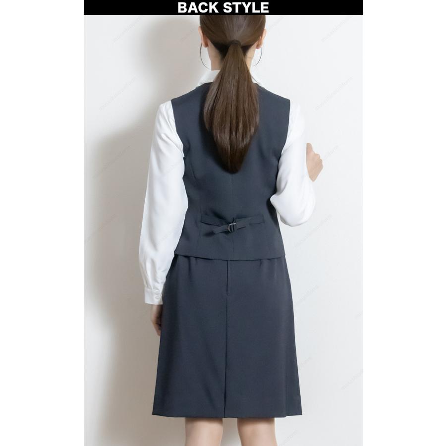 事務服 15号 LL 13号 オフィス ストライプ(青)チャコールグレーウォッシ 事務服 15号 LL 13号 オフィス ストライプ(青)チャコールグレー