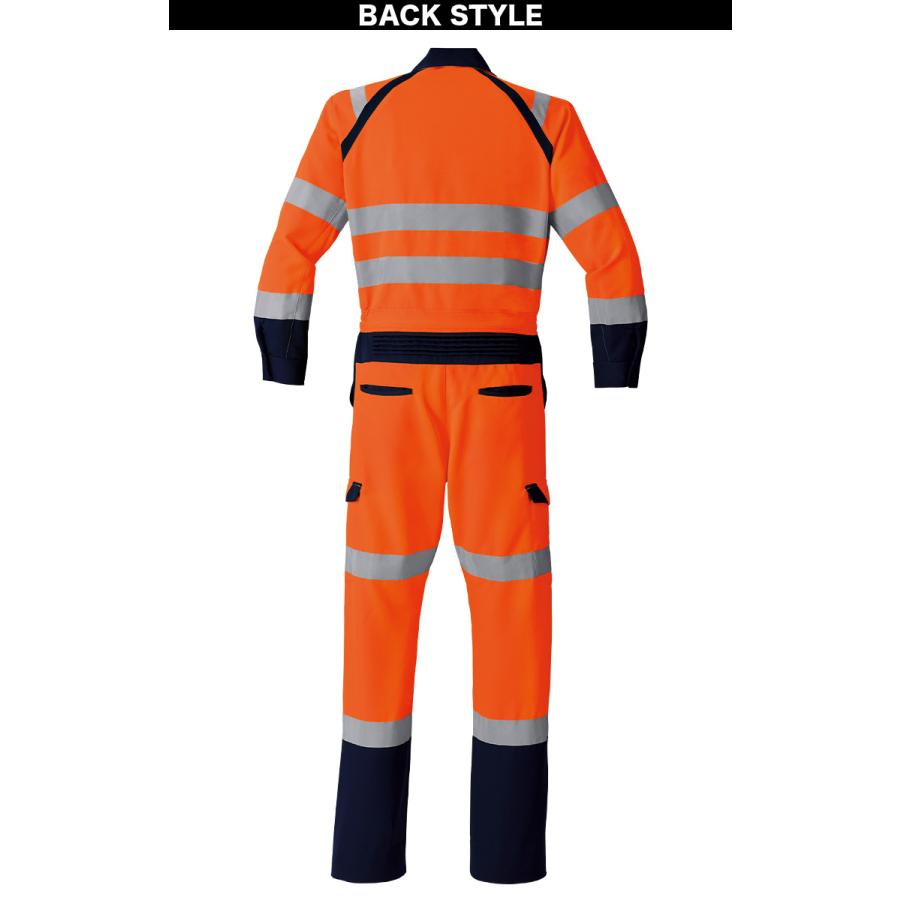 Asahicho 高視認ツナギ E783 5L〜8L 大きいサイズ 長袖 CLASS-3 再帰性