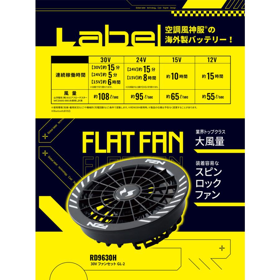 30V サンエス 空調風神 RD9680G 空調服 空調風神服 バートル 空調風神服 2026年新商品 30V 大風量 105L RD9680G/RD9630H リチウム