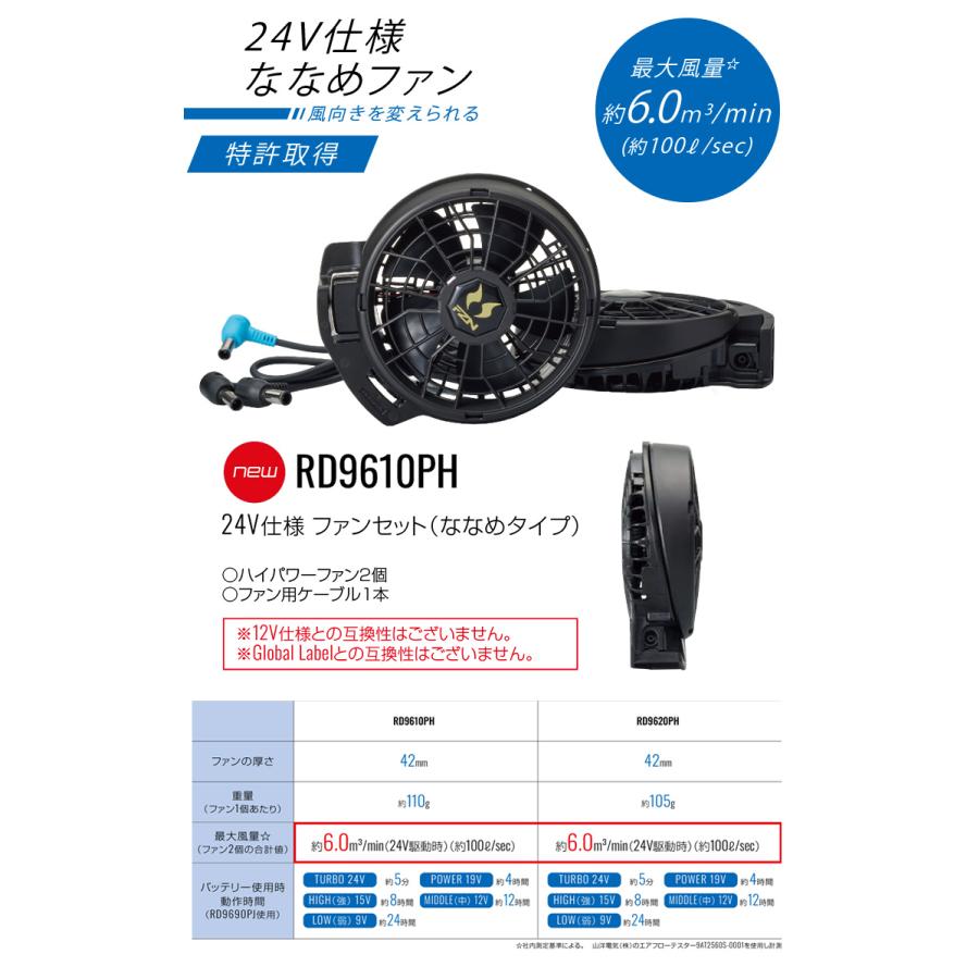 空調風神服 サンエス RD9691NJ RD9610PH/RD9620PH 24V 日本製 リチウム
