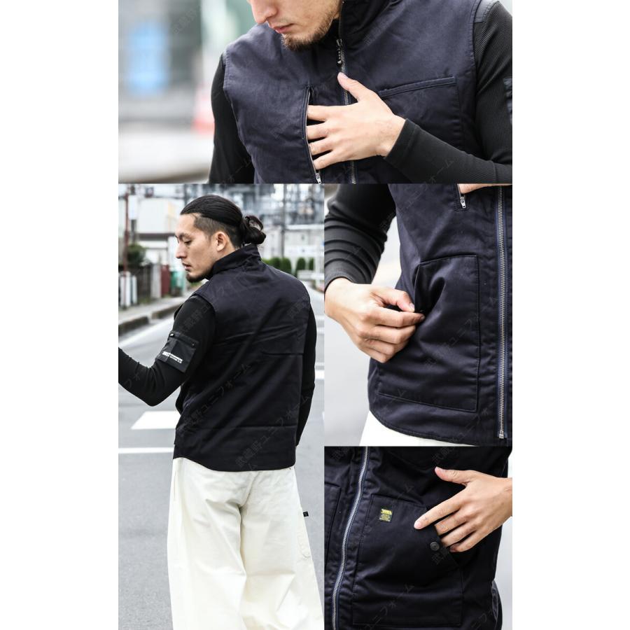 寅壱 TORA 防寒ベスト TORAsted Military Vest 薄手 中綿入り 軽防寒 