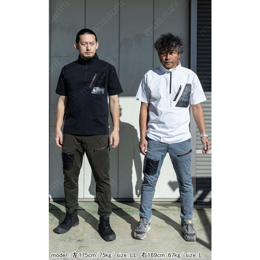 寅壱 トライチ 5952-624 半袖ジップアップシャツ SPEEDRYトリコット