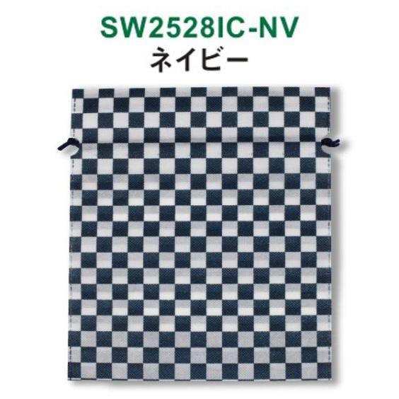 不織布和風柄巾着　市松柄　1000枚（50枚×20袋）　SW2528IC-NV　三和