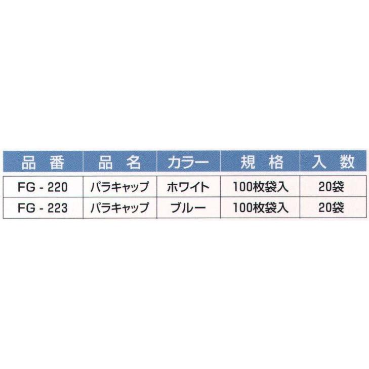 パラキャップ　ブルー（100枚×20袋）　FG-223　東京メディカル