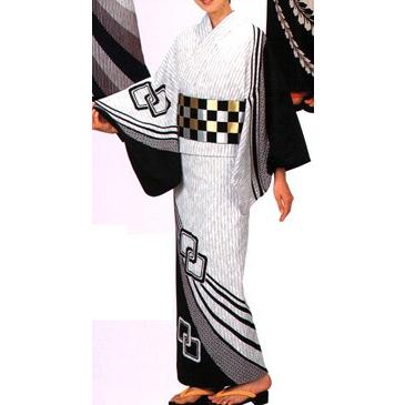 本絵羽ゆかた 周印（先染綿紬）（反物） 3175 氏原