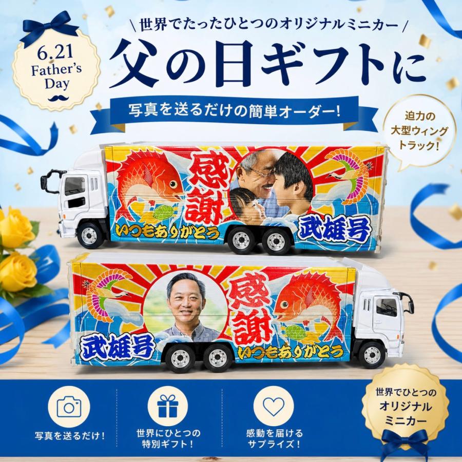 オリジナルミニカー 父の日 感謝いつもありがとうレイアウト 大型