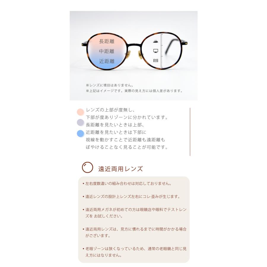 遠近両用メガネ【東京自社店舗加工】累進多焦点 左右で異なる度数 当日