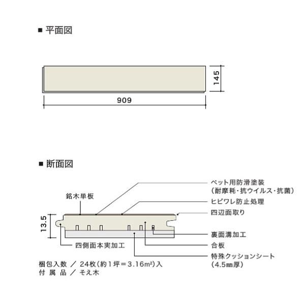 朝日ウッドテック　ライブナチュラルMSX　ネダレス　for　Dog（L-40）　145　ハードメイプル　HLBW0017L5BS