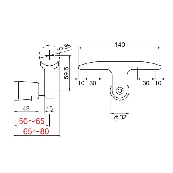 シロクマ　スライドブラケット長受　10個入　AG　35Φ　ABR-800-AG