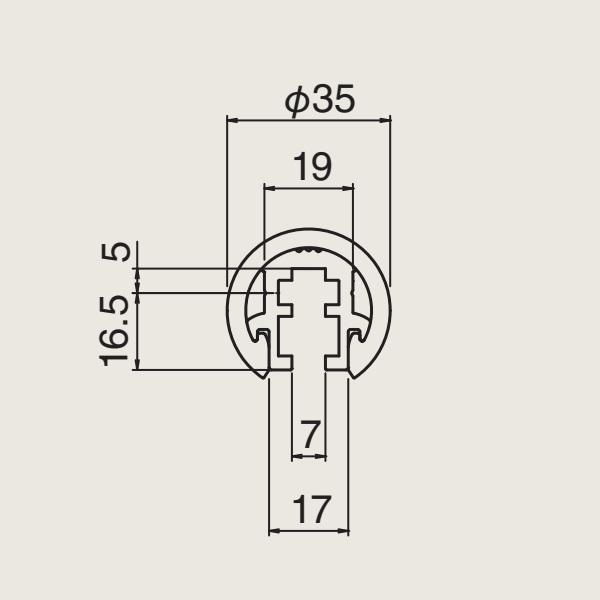 シロクマ　スマートラインP丸棒　2450mm　4本入　BR-735P-2450-DB　ダークブラウン