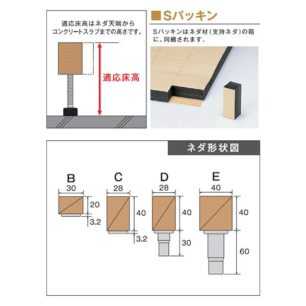 万協 防振システムネダNB3型 14本入り NB3-890 支持脚 万協フロアー 二重床_2