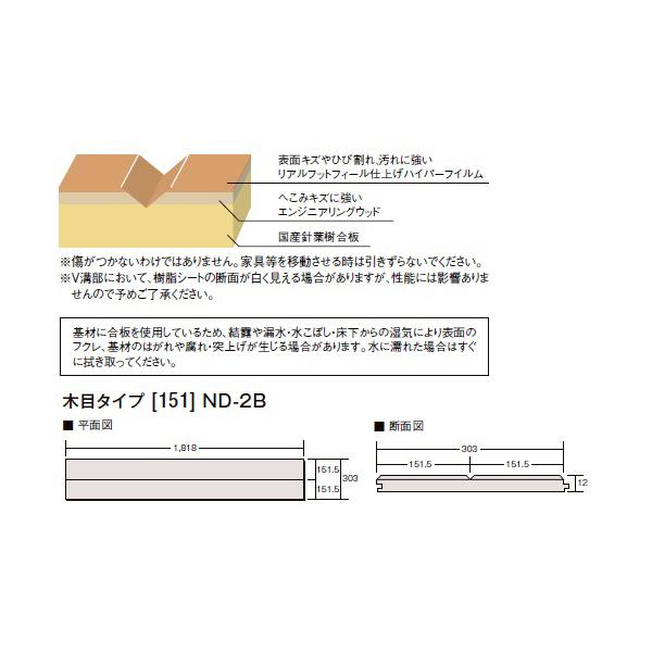 ラシッサDフロア 木目タイプ ND2B01-MAFF カラー14色 地域限定販売
