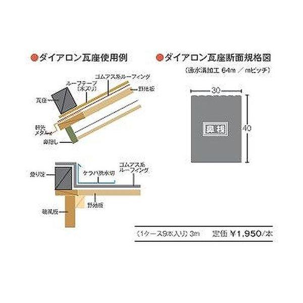 キョーセー ダイアロン瓦座 3000mm TK-40x30 ９本セット｜unimoku｜02